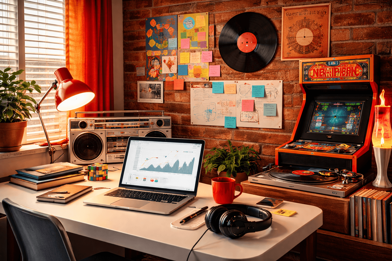 Pop art styled workspace